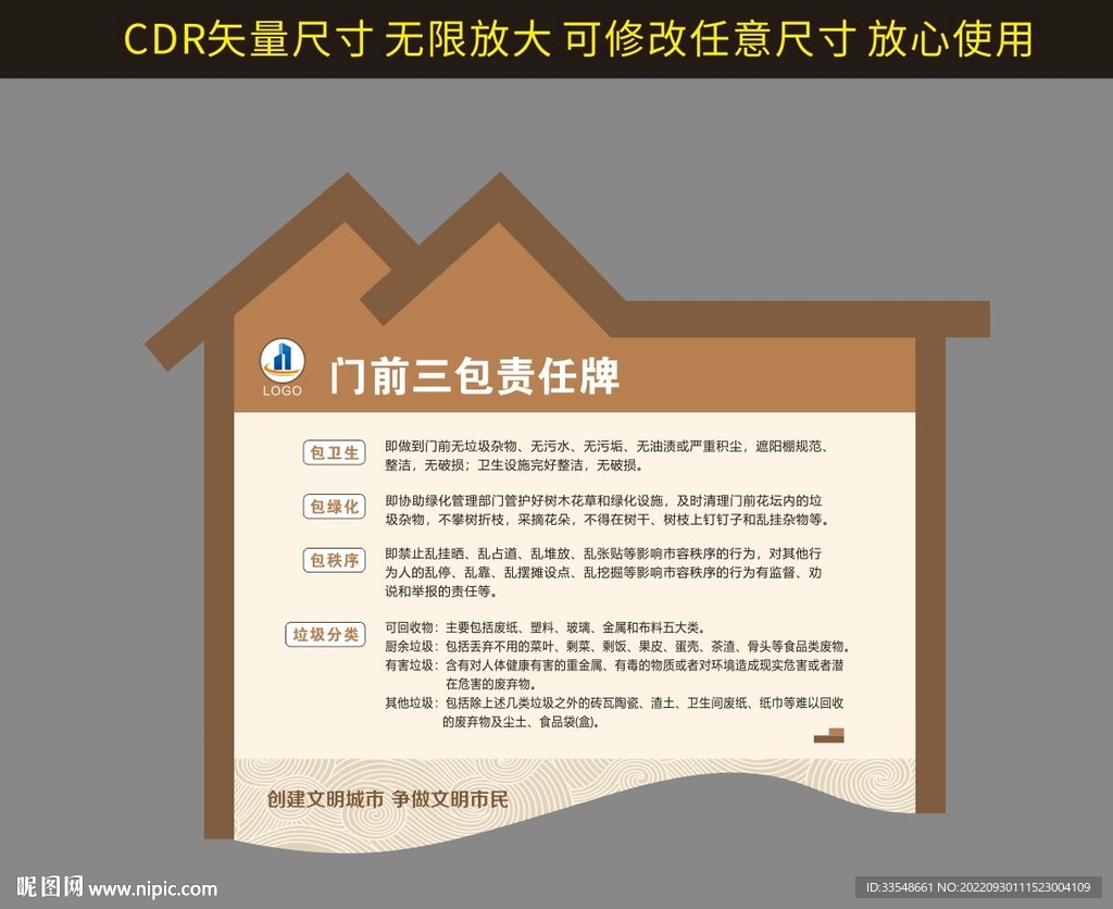 门前三包责任牌