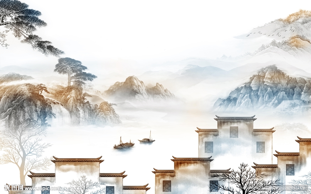 徽派最新款山水画 tIf分层