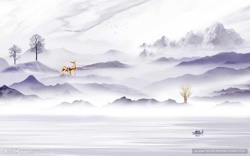 大气最新款山水画 tIf分层