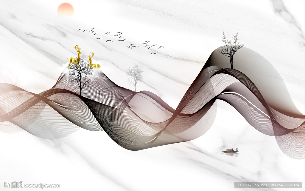 别墅 爵士白装饰画TIF分层 