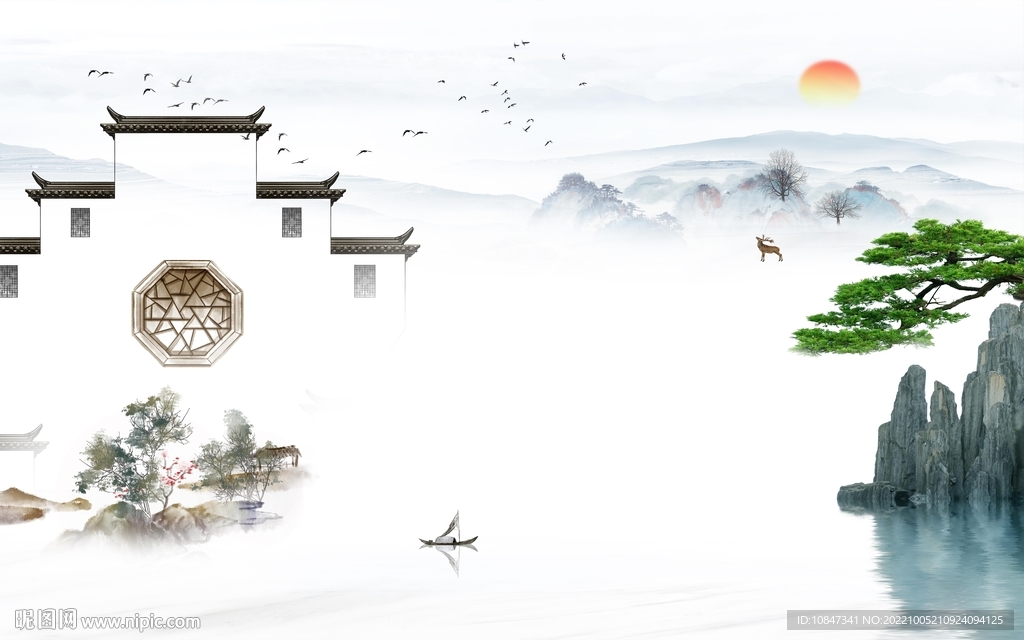 客厅新山水高清画 TIf分层