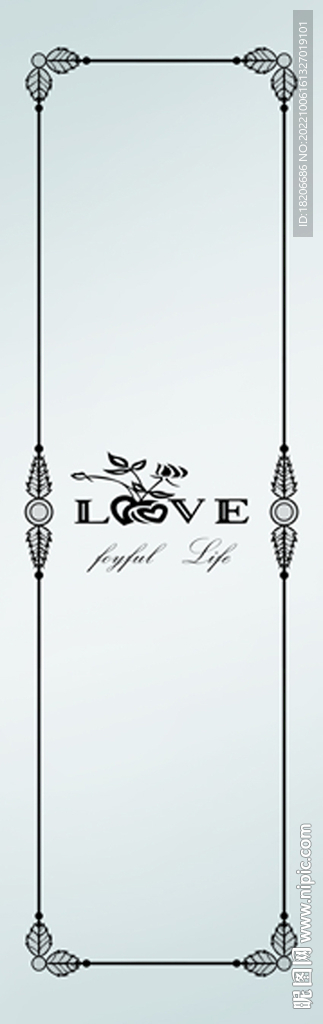 高清透底玫瑰LOVE移门图案