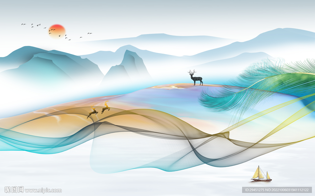 高清 新上架山水画 Tif分层