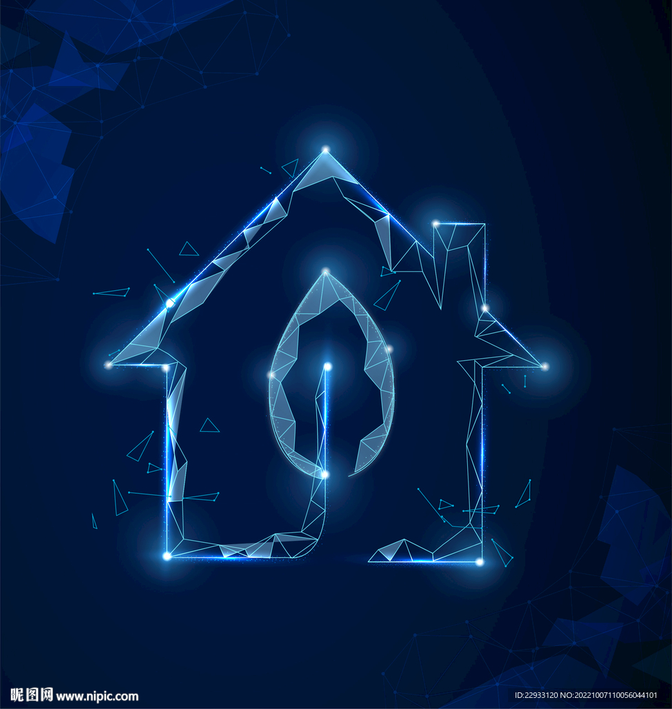 线条三角粒子科技风绿色清洁能源