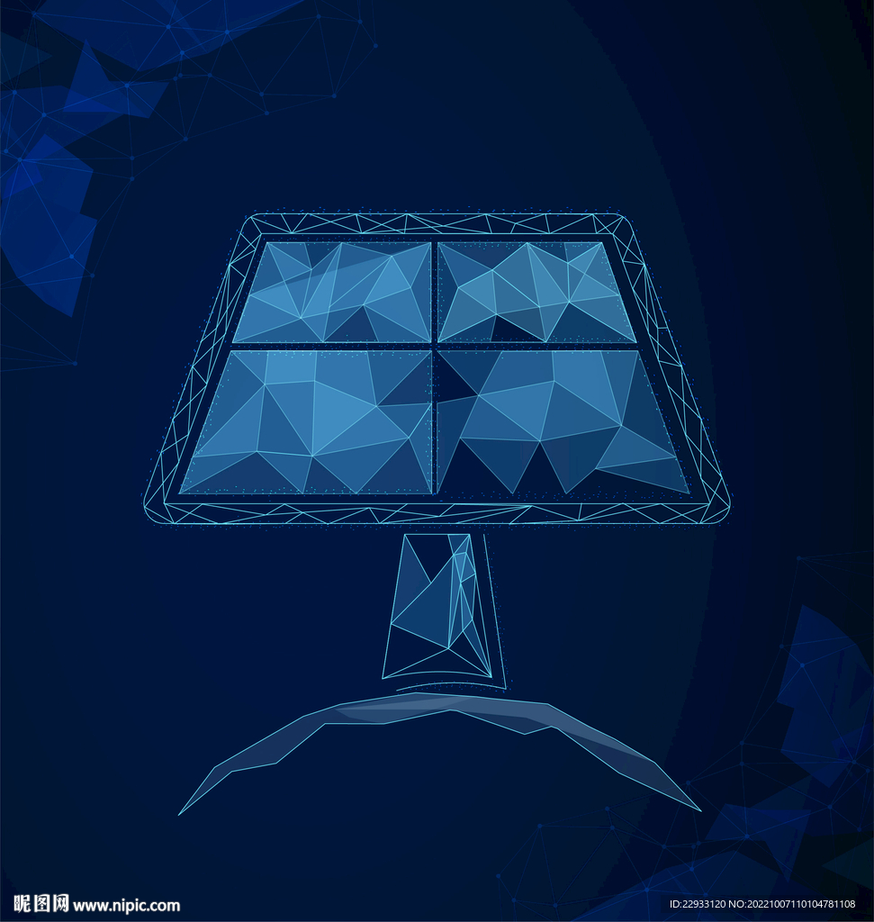 线条三角粒子科技光伏板