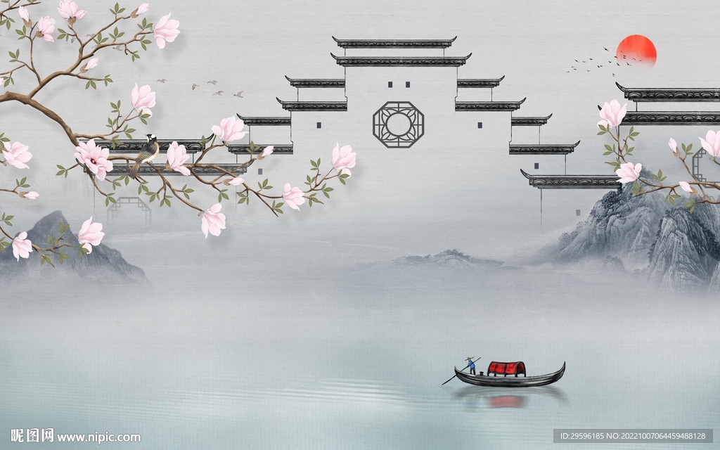 最新高档新山水画 TIf分层