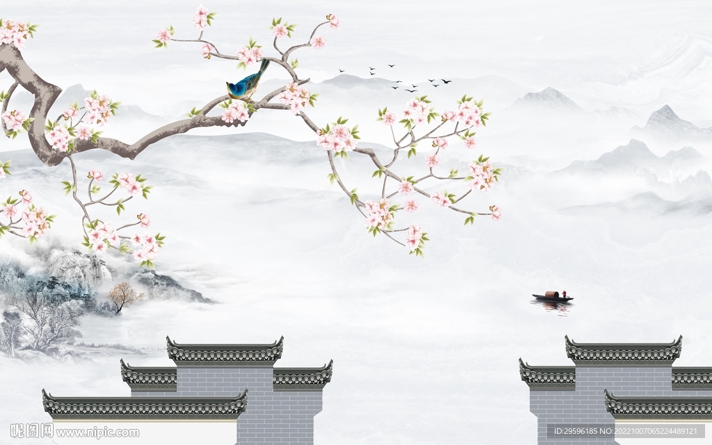 花鸟高档新山水画 TIf分层