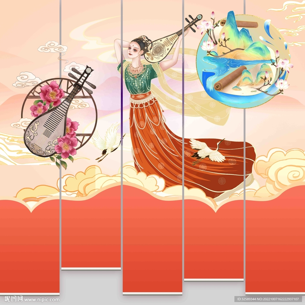 新中式垂帘门帘卷帘