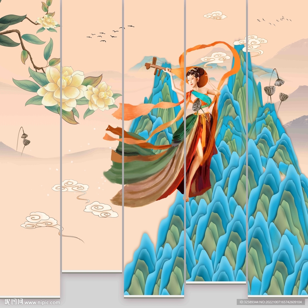 新中式垂帘门帘卷帘