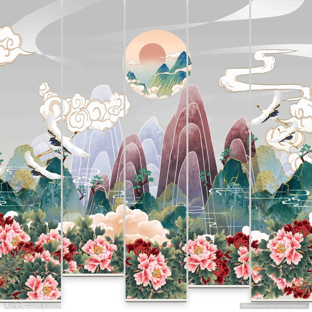 新中式垂帘门帘卷帘