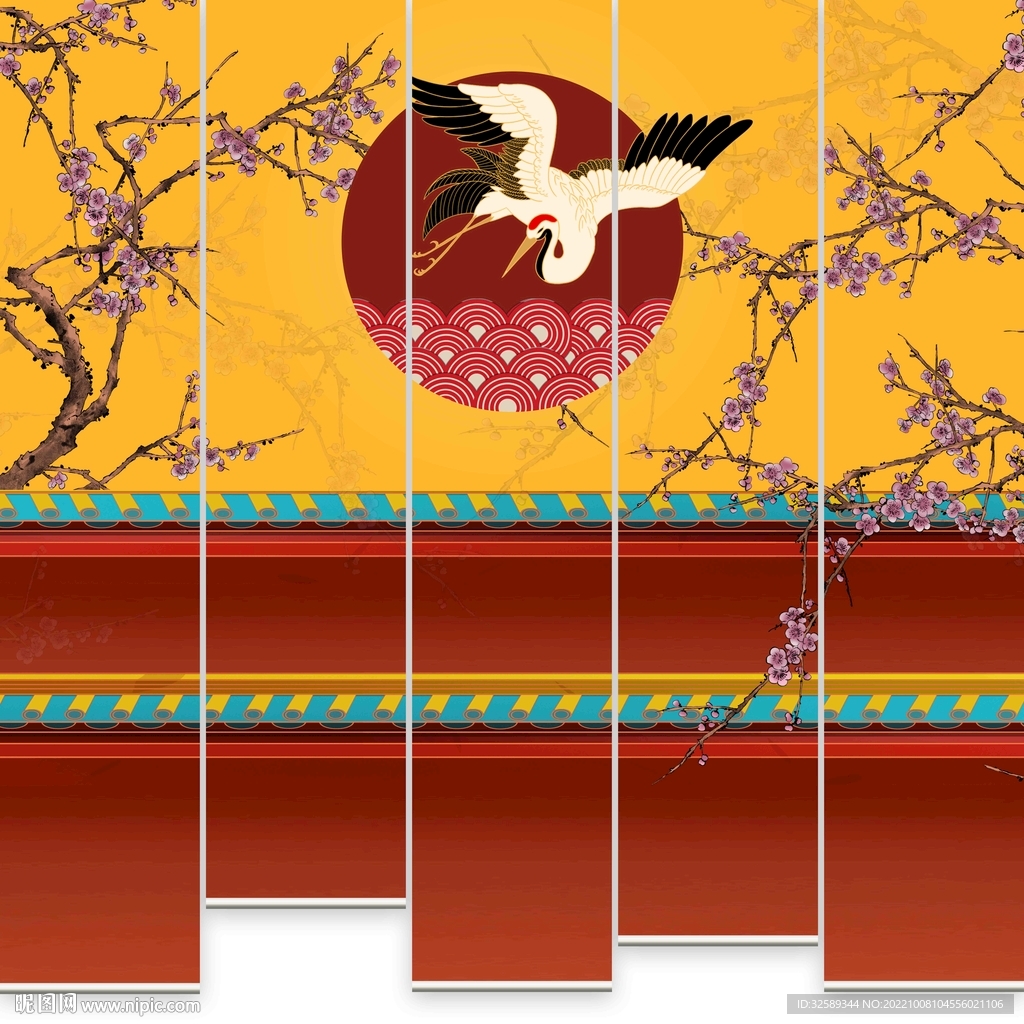 新中式垂帘门帘卷帘 