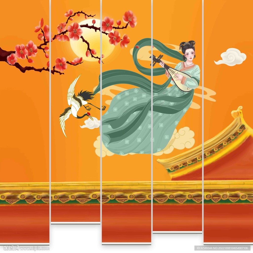 新中式垂帘门帘卷帘 