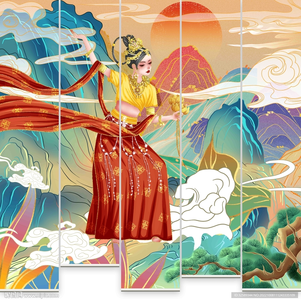 新中式垂帘门帘卷帘