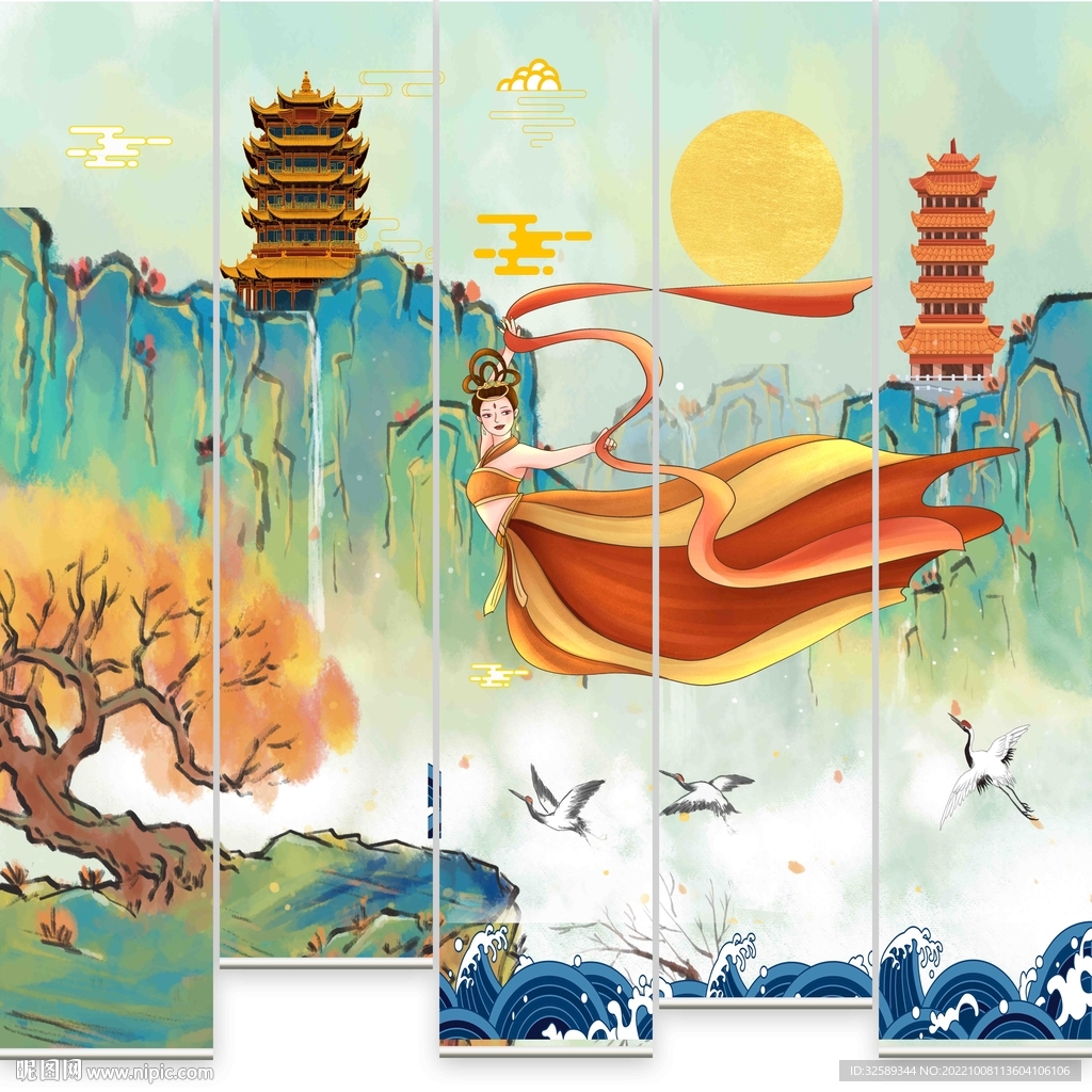 新中式垂帘门帘卷帘