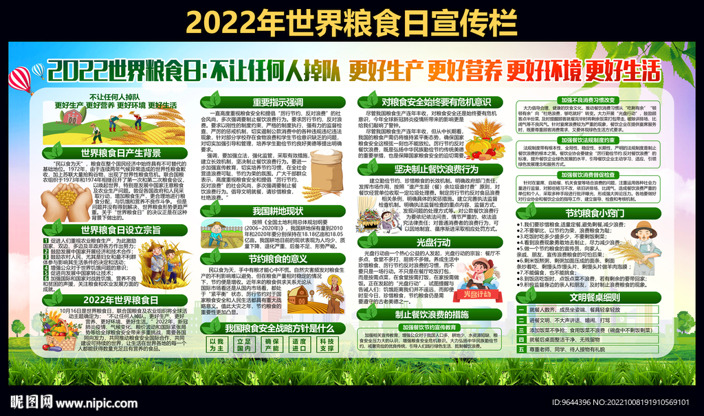 2022世界粮食日宣传栏 