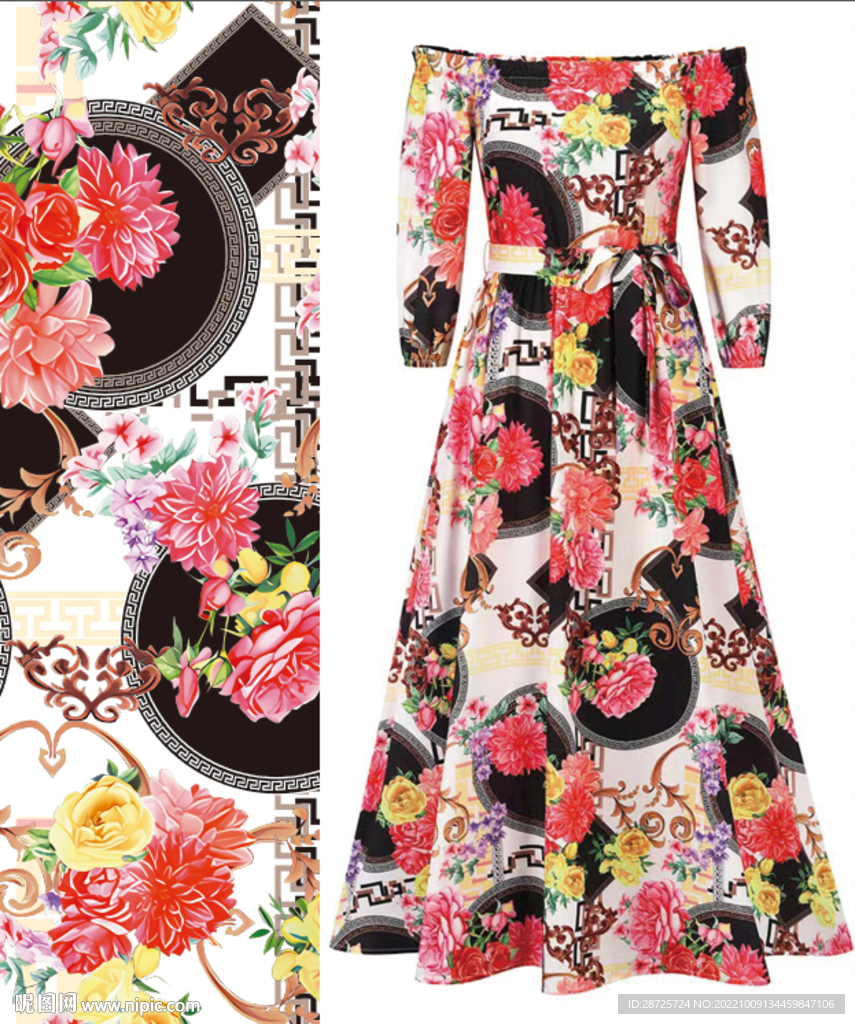 数码印花 大牌花 小碎花 爆款