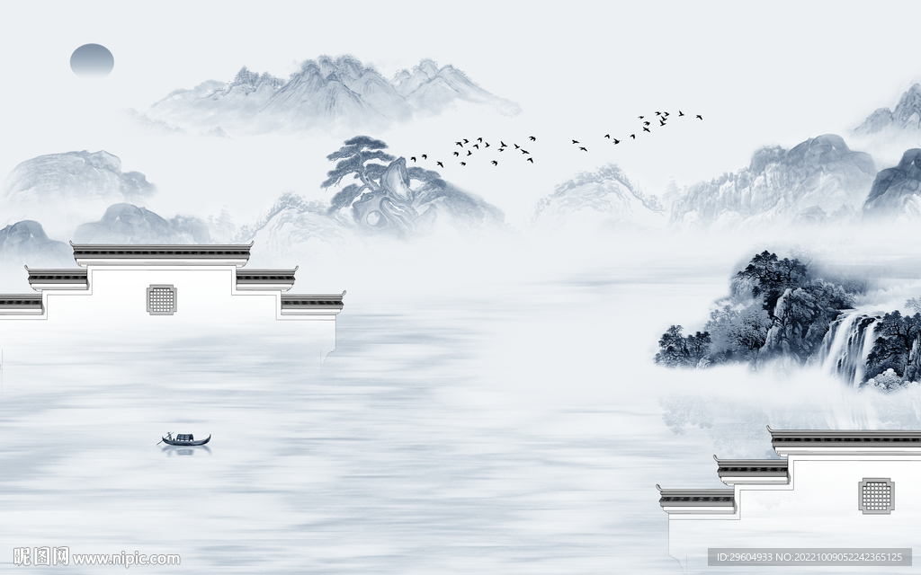 电视客厅意境山水 TIf分层