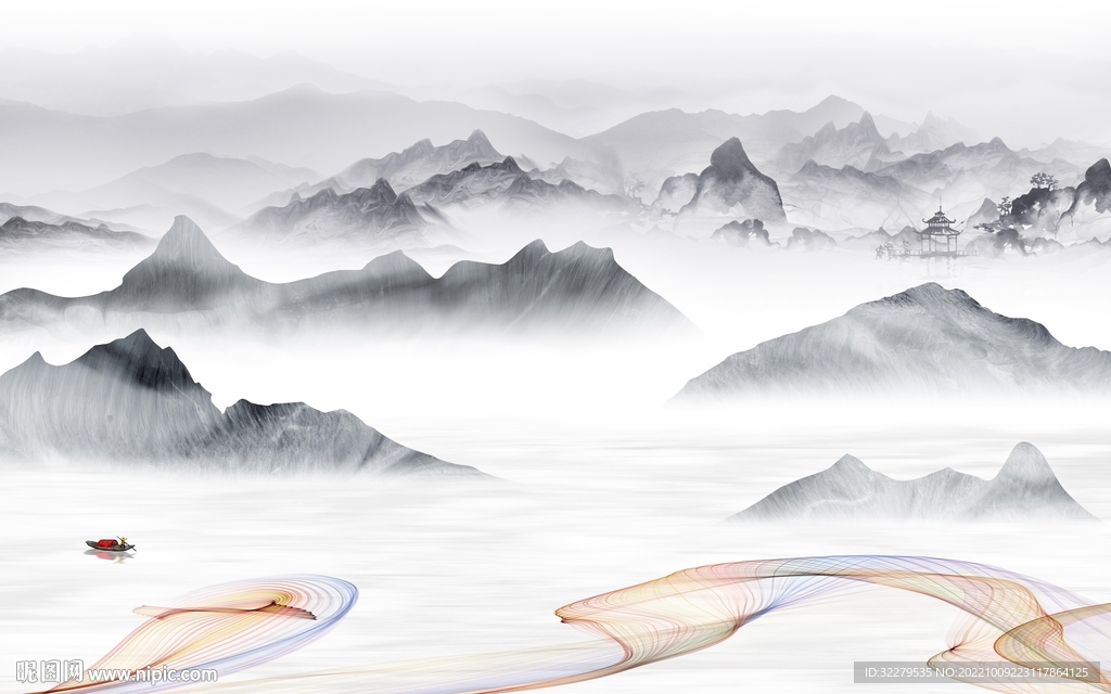 最新爆款中式山水 TIf分层