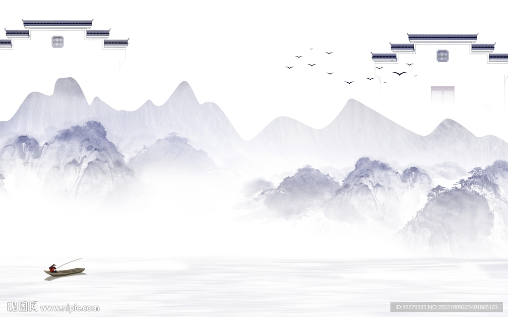 高端 爆款中式山水 TIf分层