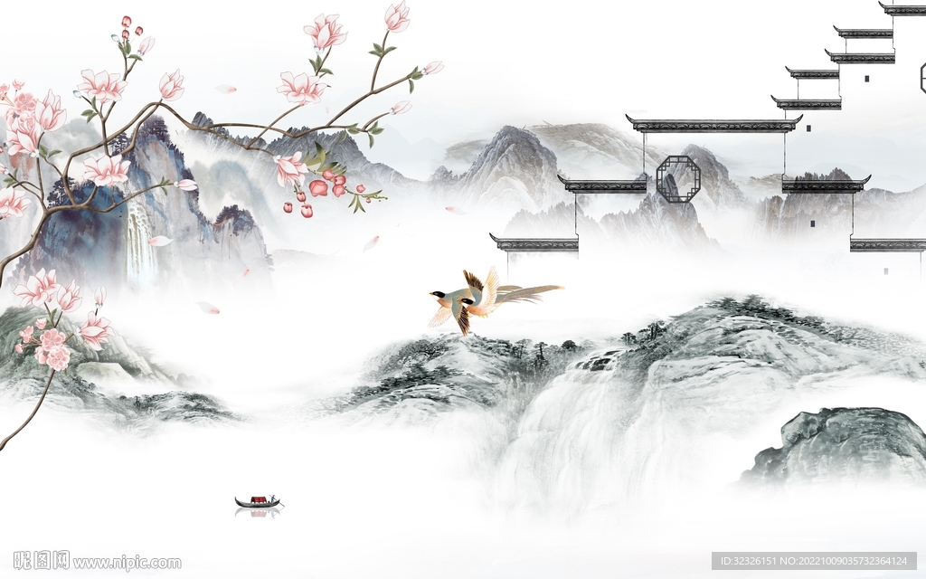 新上架中式最新山水 tif分层