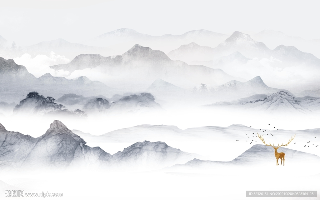 新中式最新山水 tif分层