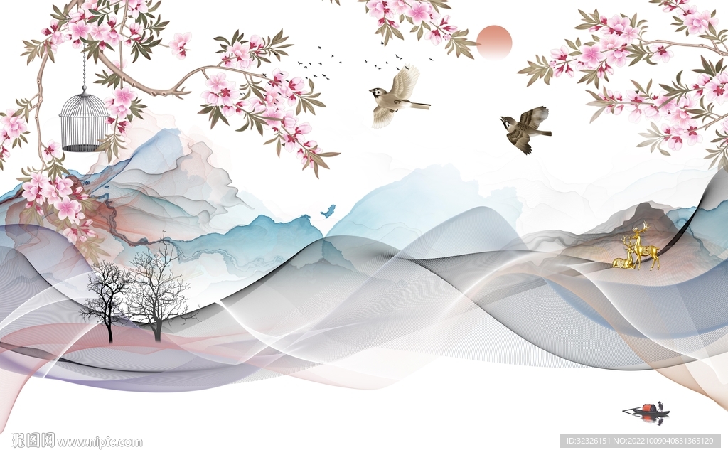 高清中式最新山水 tif分层