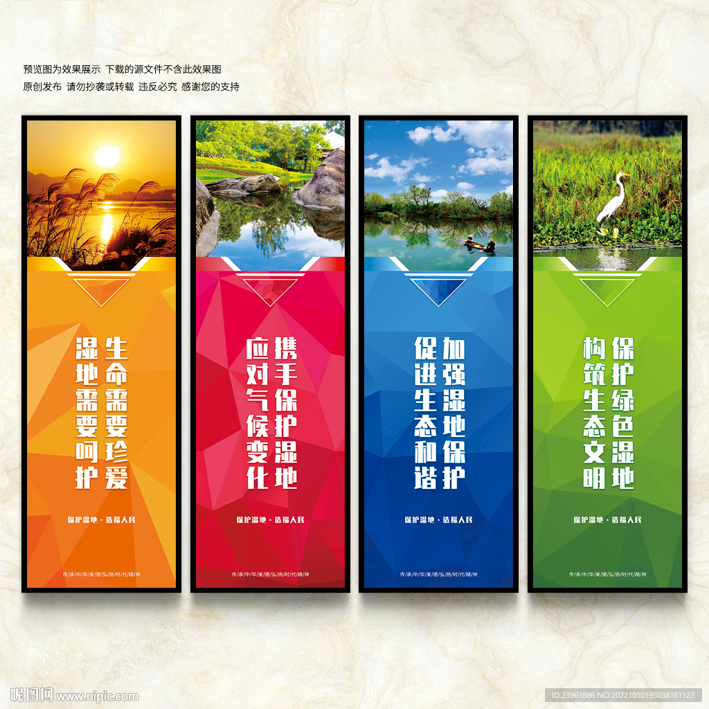 湿地保护 宣传展板