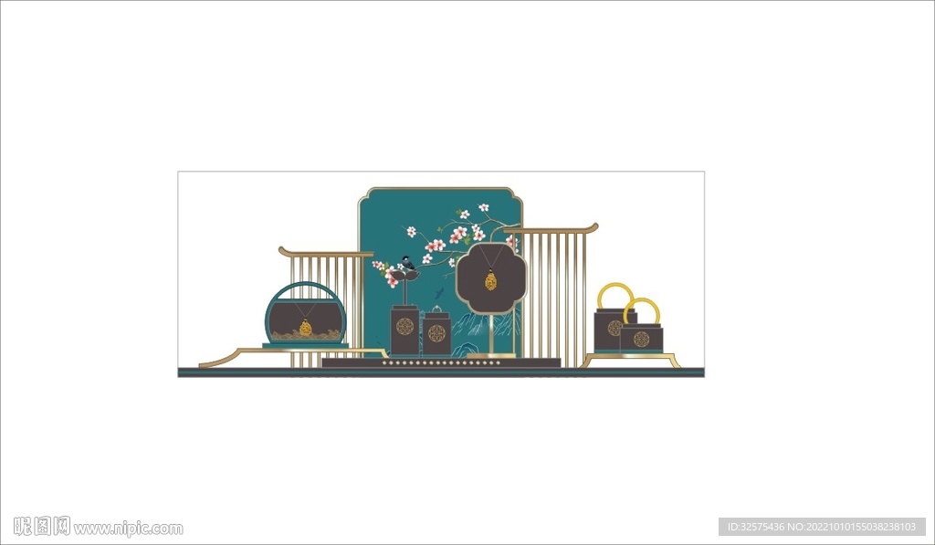 黄金古法珠宝展柜橱窗