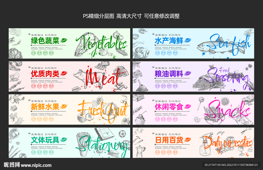 高清超市吊牌展板