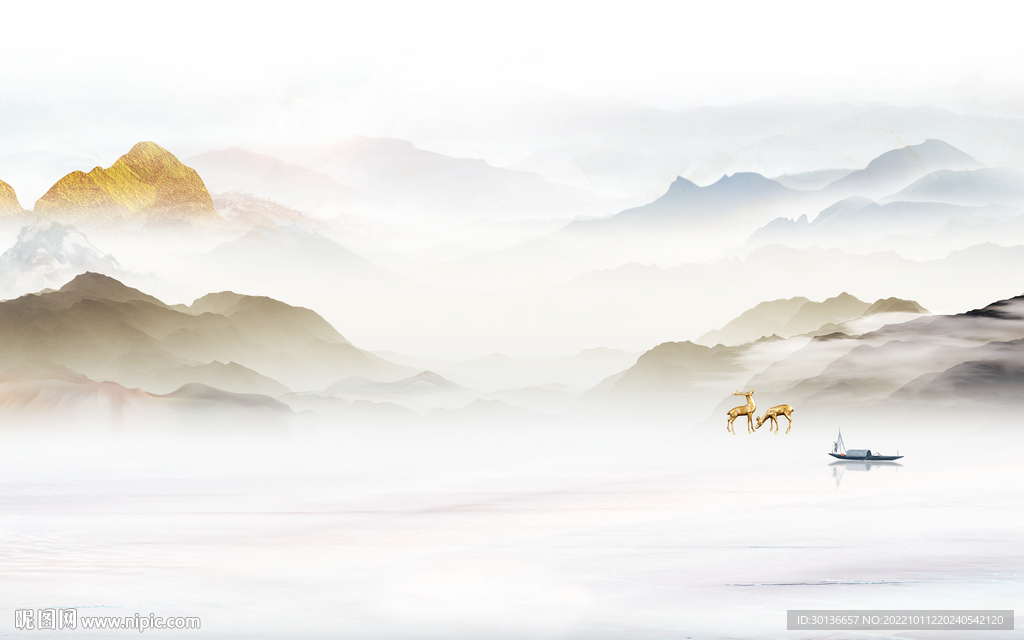 高清 意境新品山水 tif分层