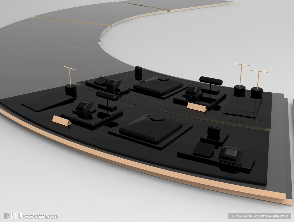 高端多色珠宝陈列