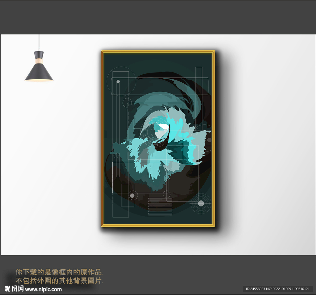  现代抽象线条色块装饰画