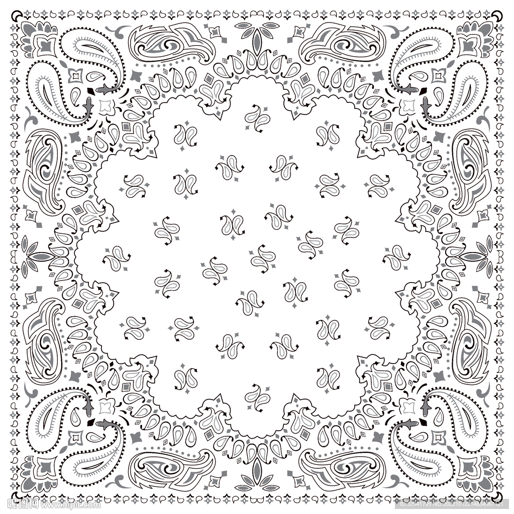 大花 手绘花 腰果  矢量图