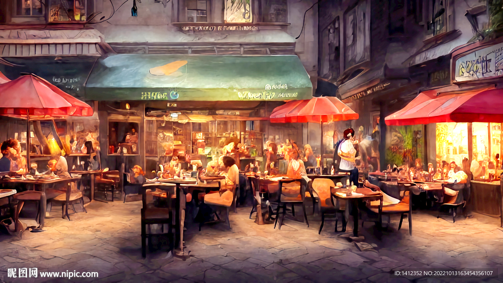 英伦复古街头餐厅