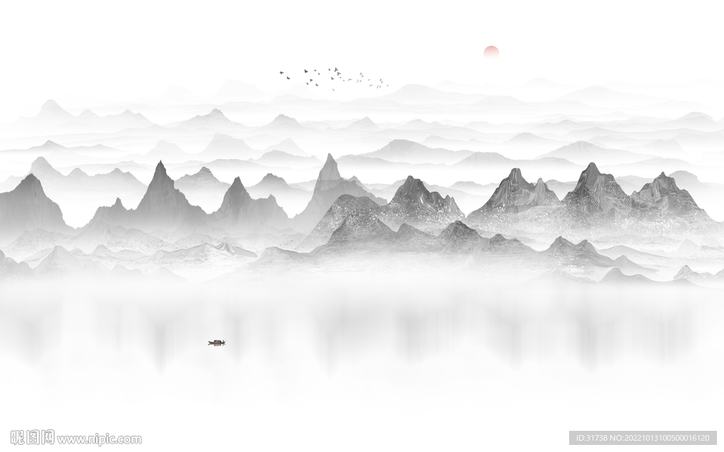 新中式山水墙画