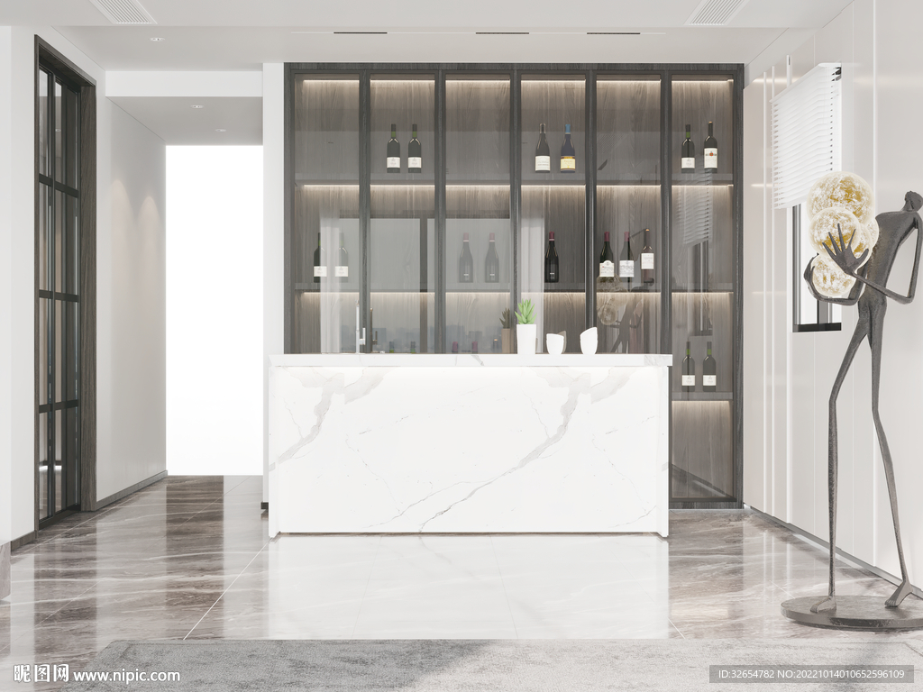 现代极简餐厅背景墙