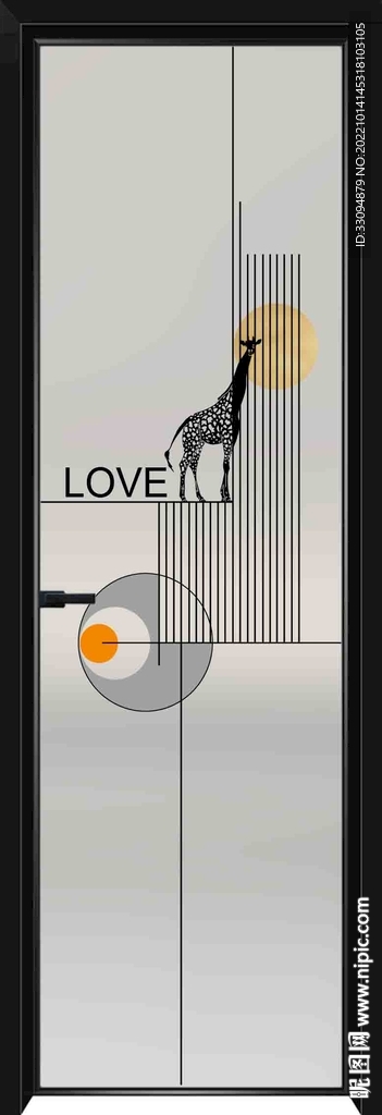 高清分层透明底平开门打印图