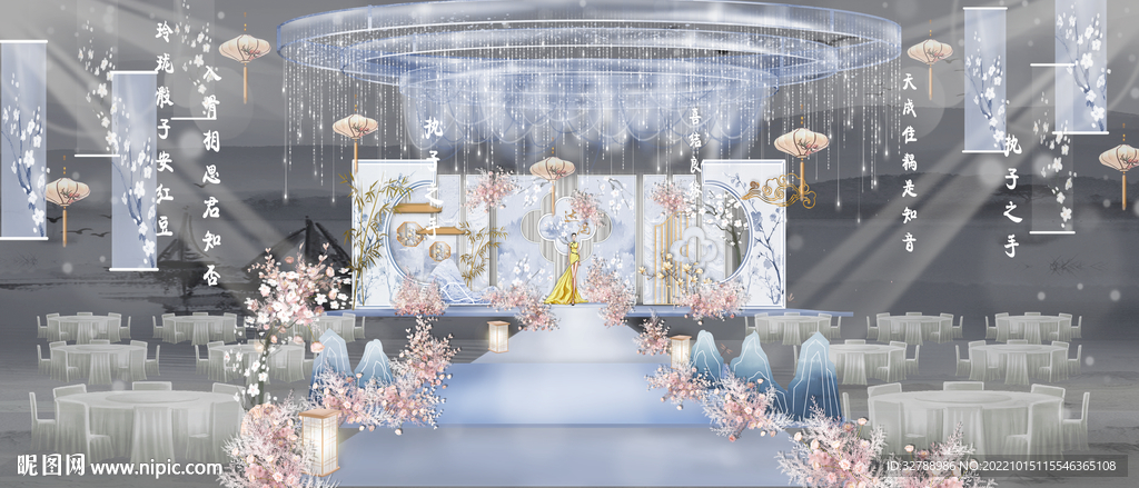 新中式舞台区效果图