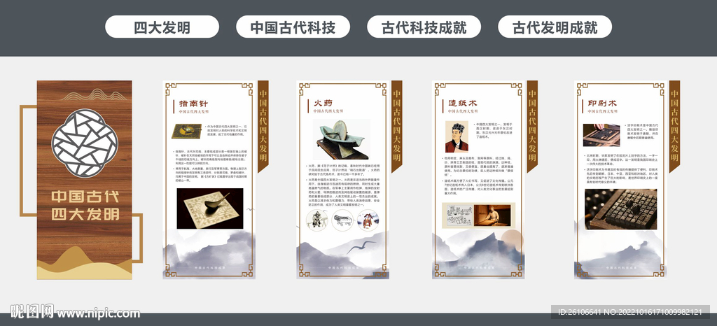 四大发明文化墙 