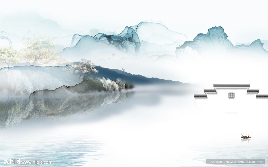 中国风中式新山水画 tIF分层