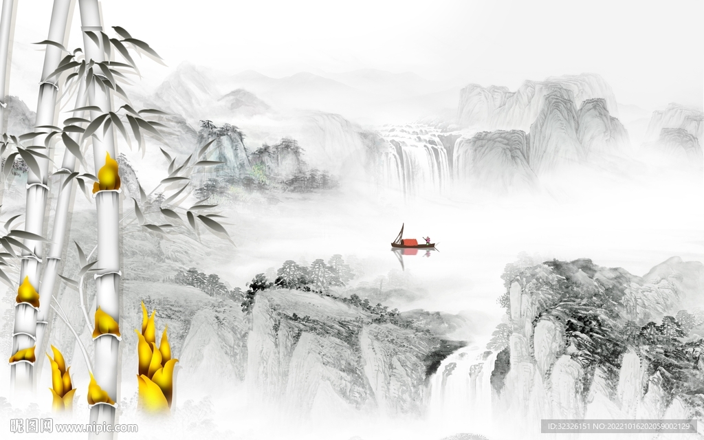 大气中式山水新画 tif分层