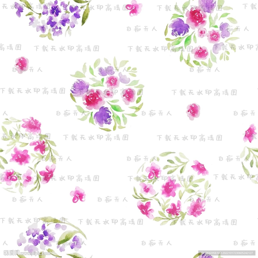 水彩花卉图案