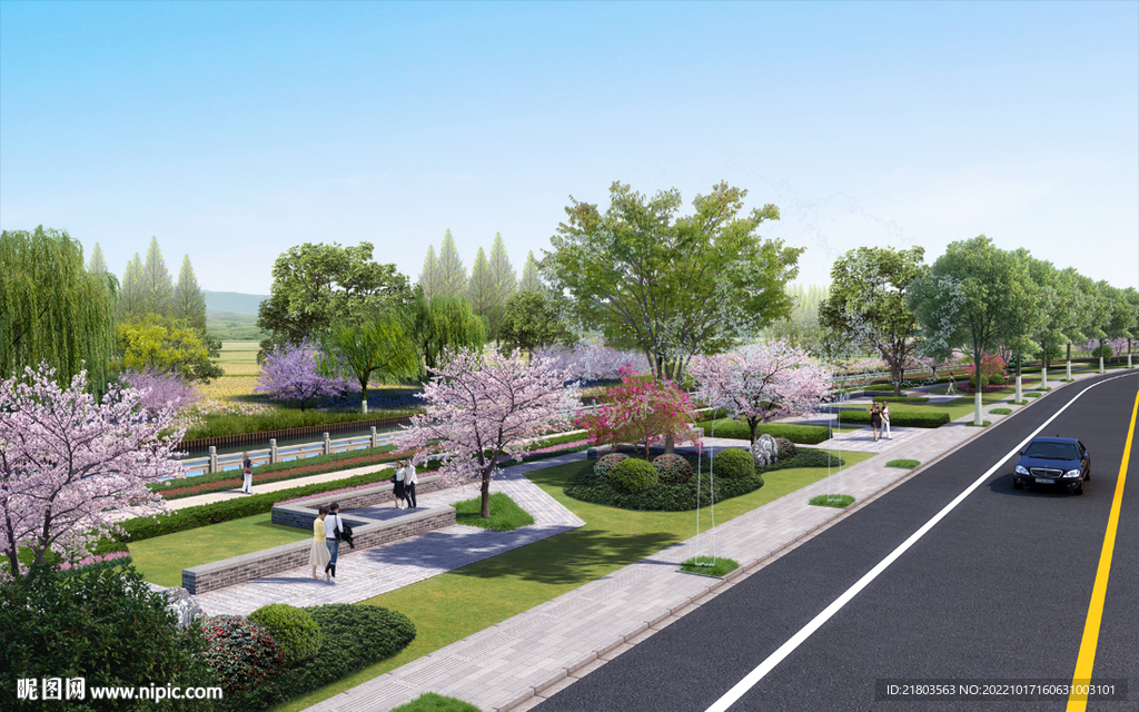 道路效果图景观效果图乡村效果图