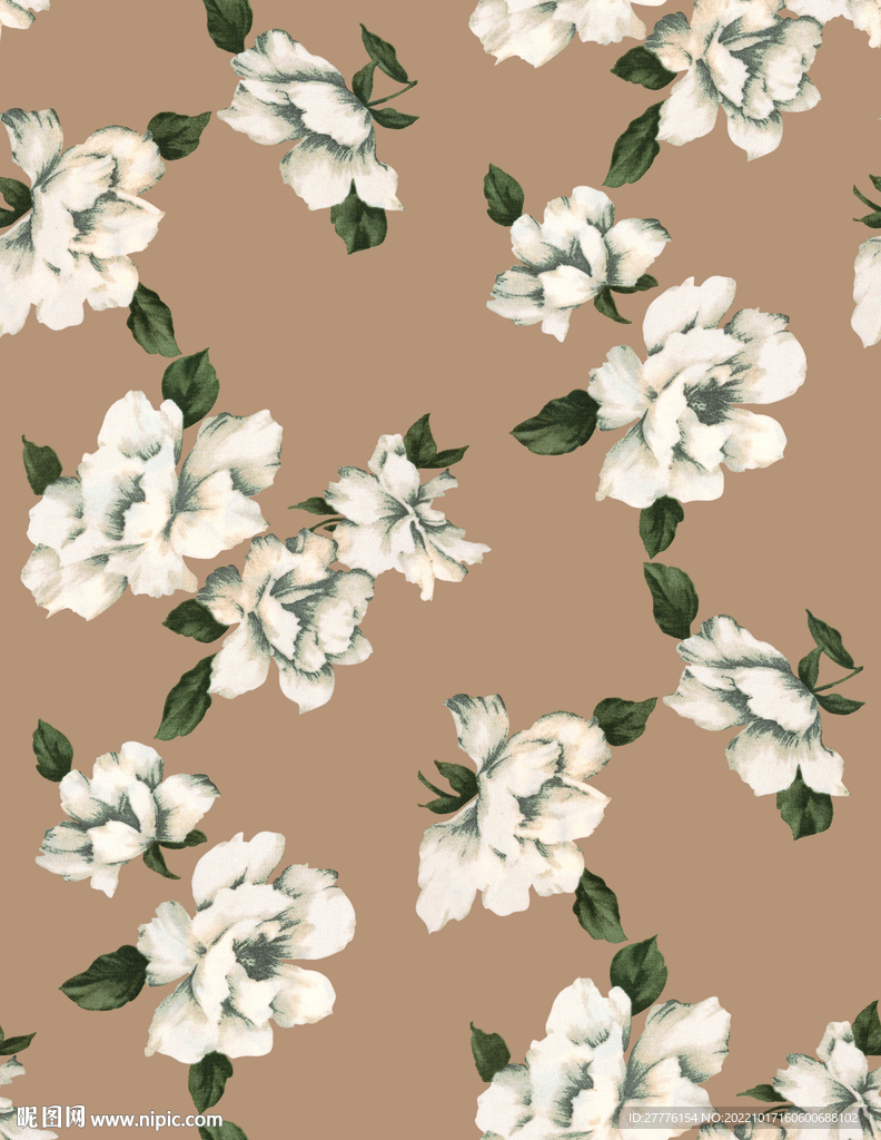 服装印花牡丹图案