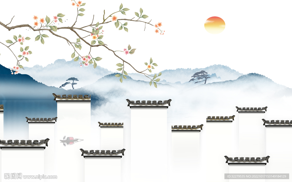 人气最新款山水画 Ti分层 