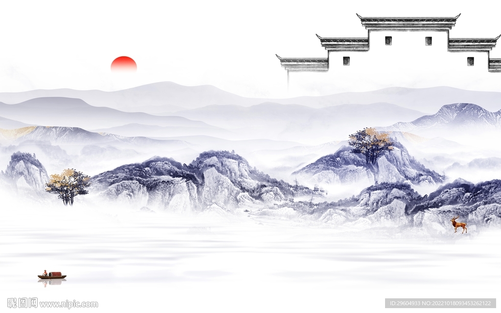 新中式现代大气山水 TIf分层