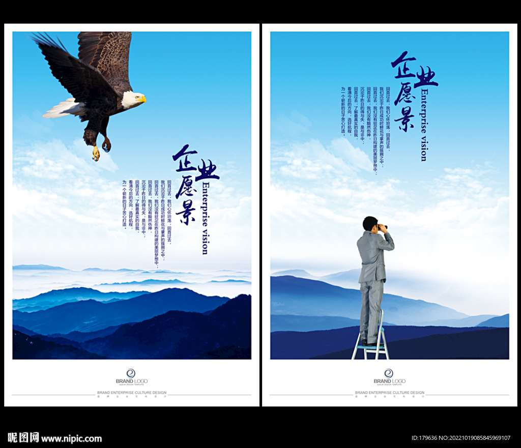 老雕老鹰企业展望未来望远背景