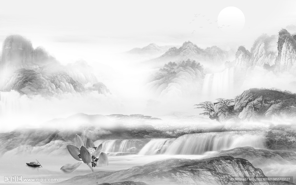 客厅最新高雅山水 Tif分层