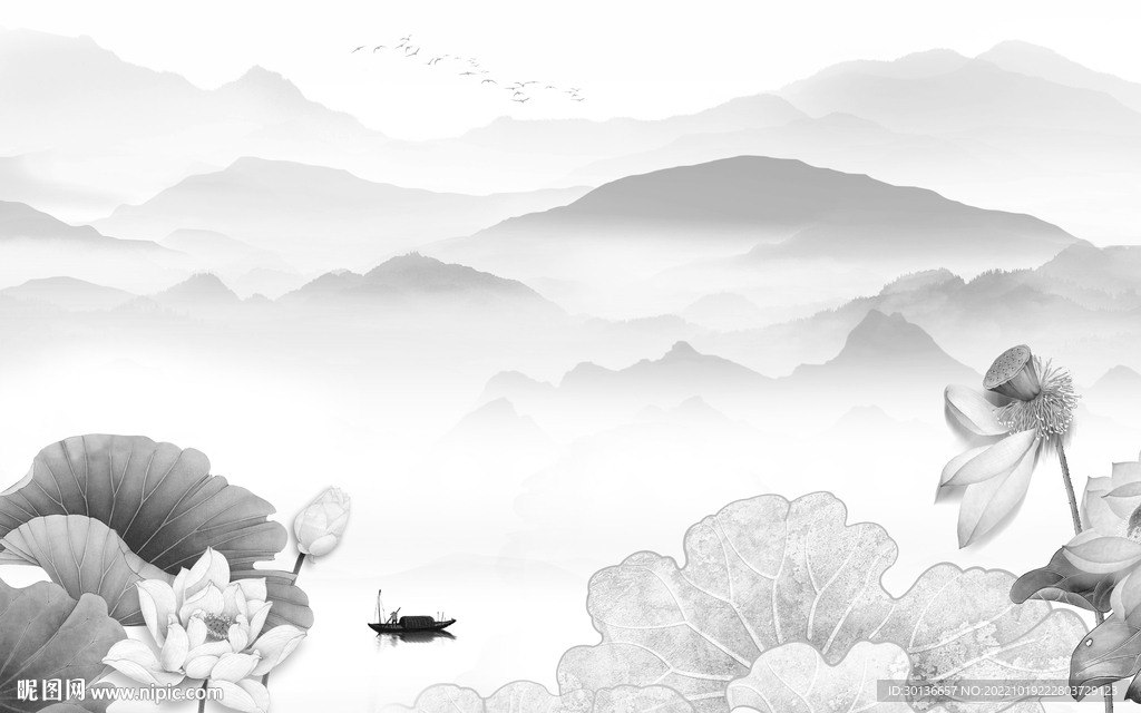 荷花最新高雅山水 Tif分层