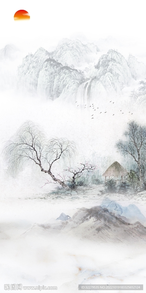 爆款 山水最新玄关 Tif分层